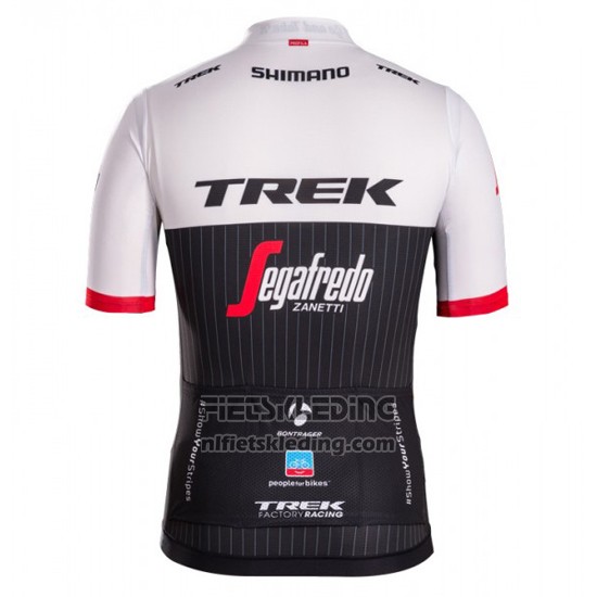 2016 Fietskleding Trek Segafredo Zwart en Wit Korte Mouwen en Koersbroek